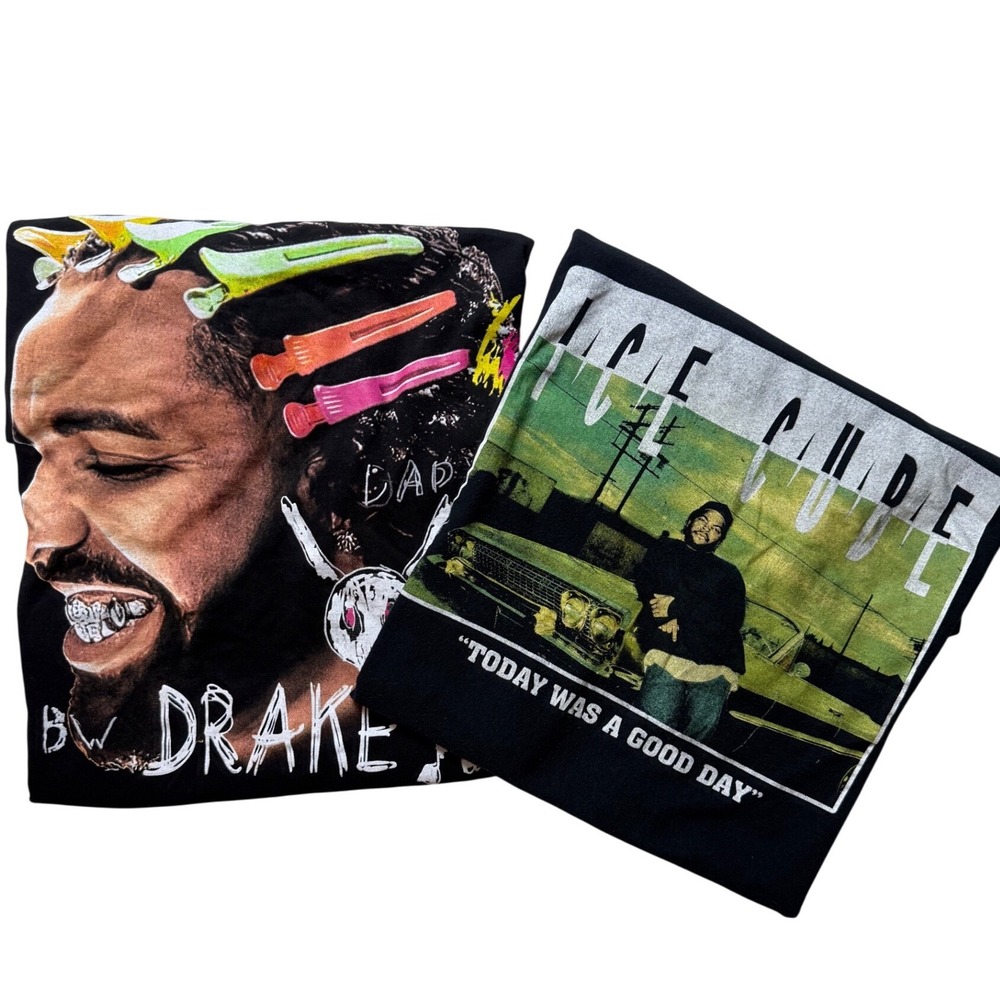 Drake For All The Dogs & Ice Cube Today Was A Good Day Rap Tee Bundle Mens 2XL